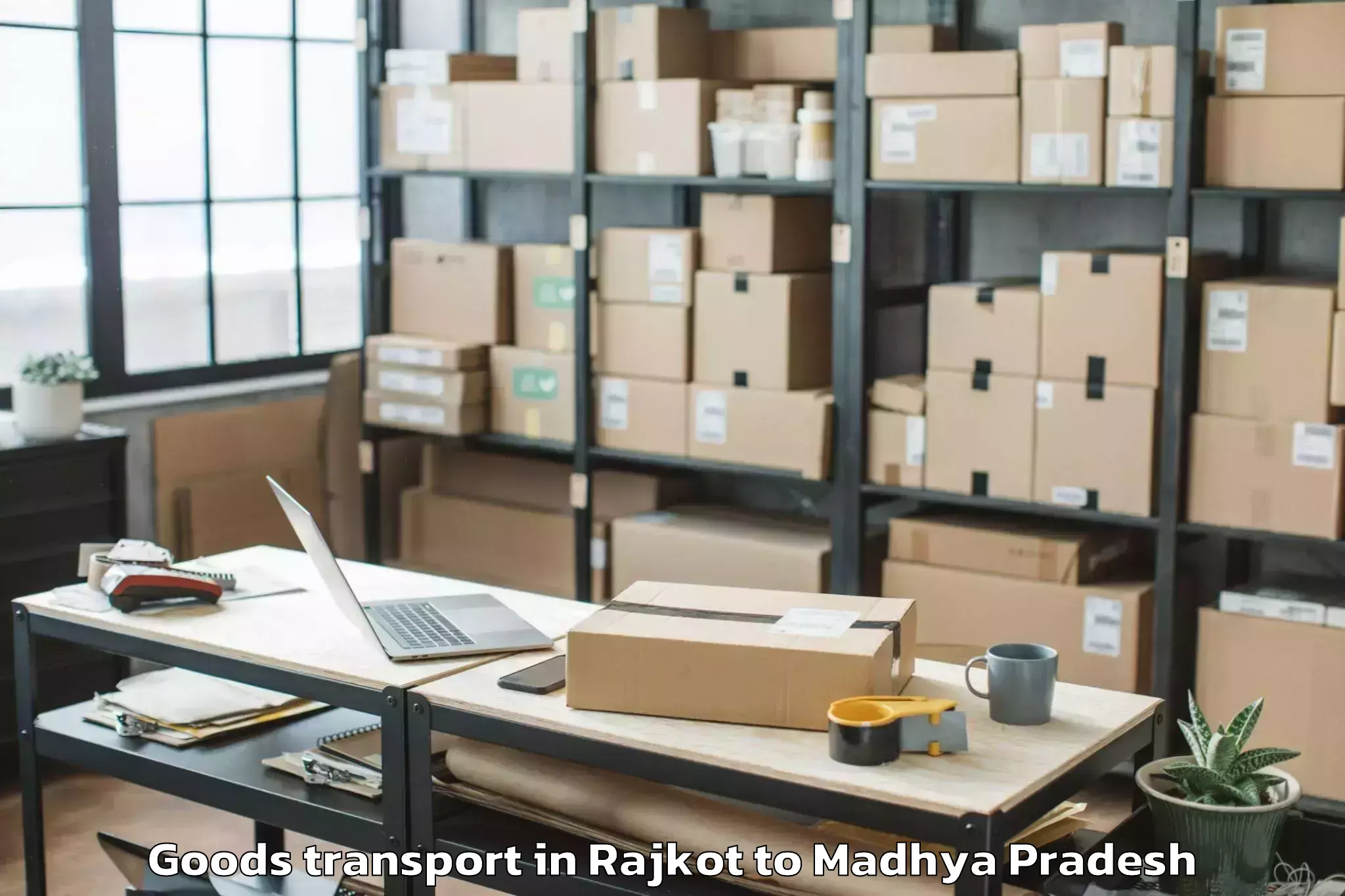 Professional Rajkot to Chanderi Goods Transport